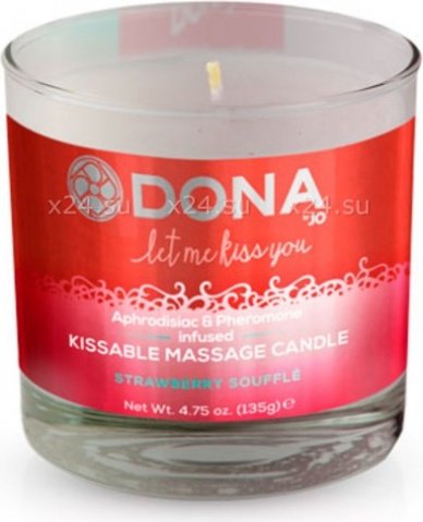    dona kissable massage candle strawberry souffle,    dona kissable massage candle strawberry souffle