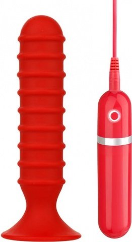    menzstuff ribbed torpedo vibr. 6inch red 13 ,  3,    menzstuff ribbed torpedo vibr. 6inch red 13 