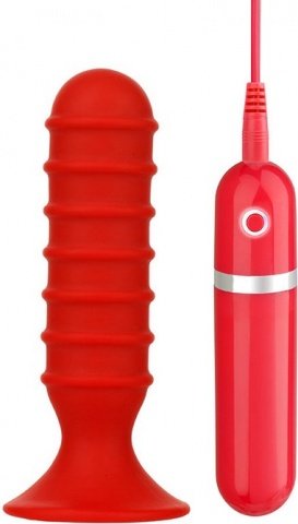    menzstuff ribbed torpedo vibr. 5inch red 10,5 ,    menzstuff ribbed torpedo vibr. 5inch red 10,5 