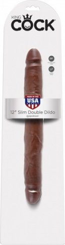 Cock 12 inch slim double brown,  2, Cock 12 inch slim double brown