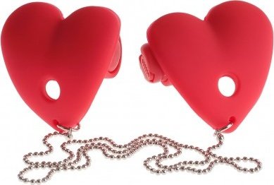 Vibrating heart pasties red, Vibrating heart pasties red