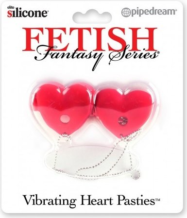Vibrating heart pasties red,  2, Vibrating heart pasties red