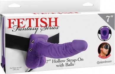 Hollow strap-on w balls 7 purple,  2, Hollow strap-on w balls 7 purple