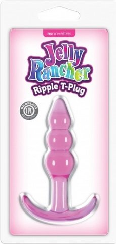  Jelly Rancher T-Plug - Ripple - Pink,  2,   Jelly Rancher T-Plug - Ripple - Pink