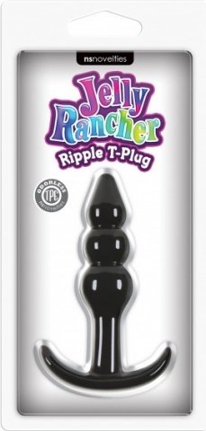   Jelly Rancher T-Plug - Ripple - Black,  2,   Jelly Rancher T-Plug - Ripple - Black