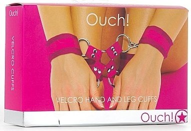    Velcro hand and leg cuffs Pink SH-OU052PNK,  2,    Velcro hand and leg cuffs Pink SH-OU052PNK