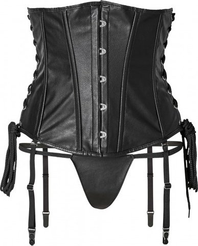Short corset + string s black, Short corset + string s black