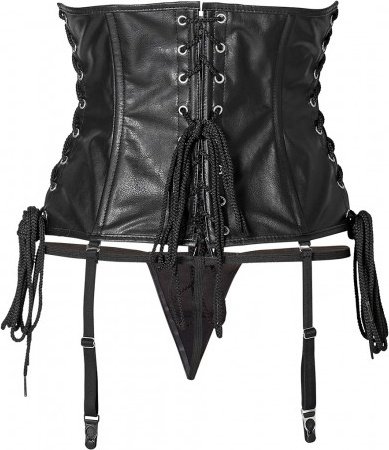Short corset + string s black,  2, Short corset + string s black