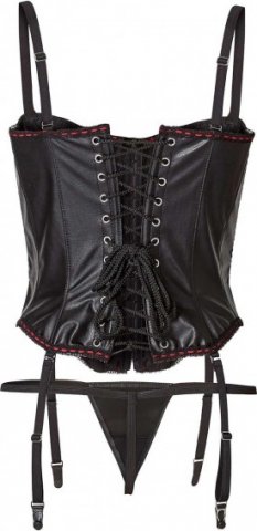 Corset w red lace + string s black,  2, Corset w red lace + string s black