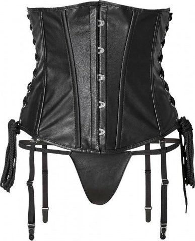 Short corset + string l black, Short corset + string l black