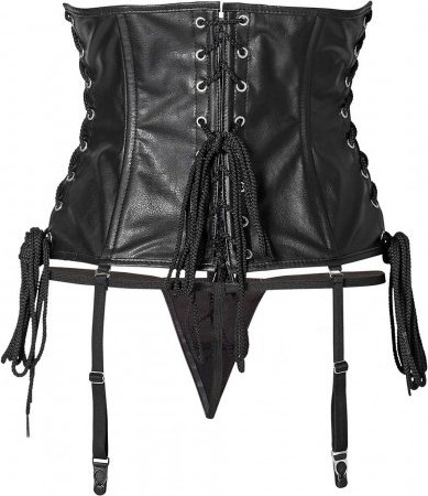 Short corset + string l black,  2, Short corset + string l black