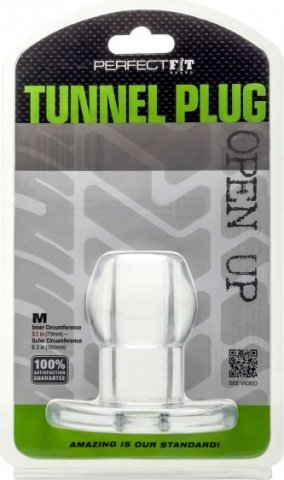 Ass tunnel plug silicone clear m,  2, Ass tunnel plug silicone clear m