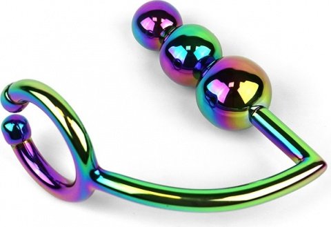      Rainbow Horse Shoe Ring with Balls,      Rainbow Horse Shoe Ring with Balls