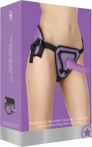  Deluxe Silicone Strap On 8 Inch Purple Ouch! SH-OU206PUR,  2,  Deluxe Silicone Strap On 8 Inch Purple Ouch! SH-OU206PUR