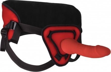  Deluxe Silicone Strap On 10 Inch Red Ouch! SH-OU207RED,  Deluxe Silicone Strap On 10 Inch Red Ouch! SH-OU207RED