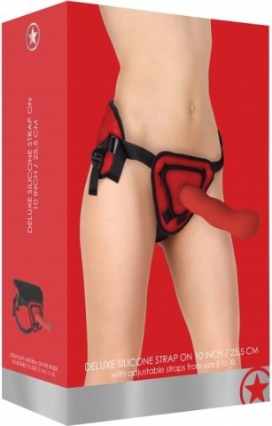 deluxe silicone strap on 10 inch red ouch! sh-ou211red,  3,  deluxe silicone strap on 10 inch red ouch! sh-ou211red