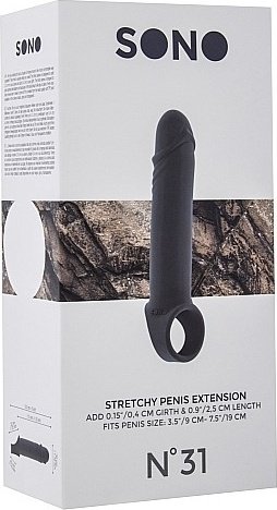  Stretchy Penis Extension Grey No. 31 SH-SON031GRY,  2,  Stretchy Penis Extension Grey No. 31 SH-SON031GRY