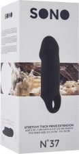  Stretchy Thick Penis Extension - Black No. 37 SH-SON037BLK,  3,  Stretchy Thick Penis Extension - Black No. 37 SH-SON037BLK