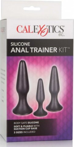 Silicone anal trainer kit black,  2, Silicone anal trainer kit black