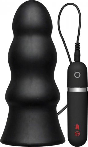 Kink - Vibrating Silicone Butt Plug - Rippled 7.5 - Black    , Kink - Vibrating Silicone Butt Plug - Rippled 7.5 - Black    