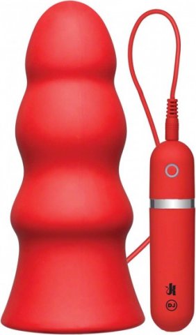 Butt plug vibrating 7.5 inch red, Butt plug vibrating 7.5 inch red