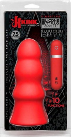 Butt plug vibrating 7.5 inch red,  2, Butt plug vibrating 7.5 inch red