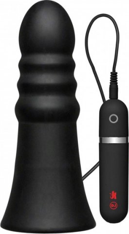 Kink - Vibrating Silicone Butt Plug-Ridged 8- Black    , Kink - Vibrating Silicone Butt Plug-Ridged 8- Black    