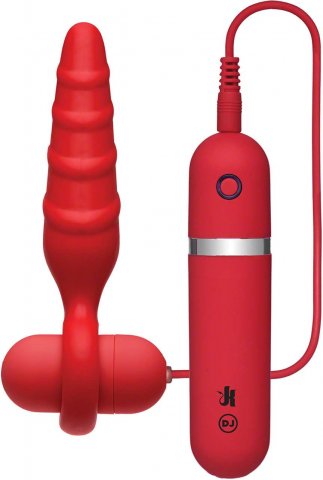 Butt plug vibrating 4 inch red, Butt plug vibrating 4 inch red