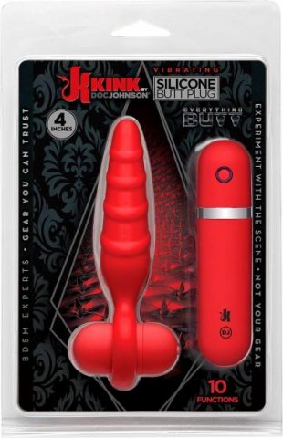 Butt plug vibrating 4 inch red,  2, Butt plug vibrating 4 inch red