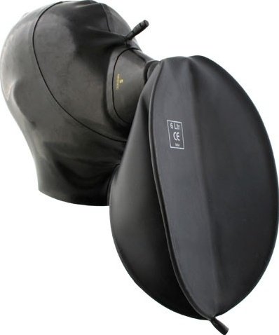       Mister B Rubber Hood With Medical Mask And Breathing Bag,       Mister B Rubber Hood With Medical Mask And Breathing Bag
