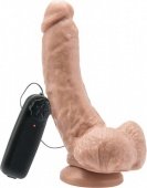 Cock 8 inch w/ balls flesh vibr -    