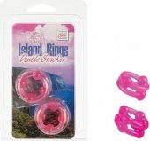 Island rings double stacker pink -    