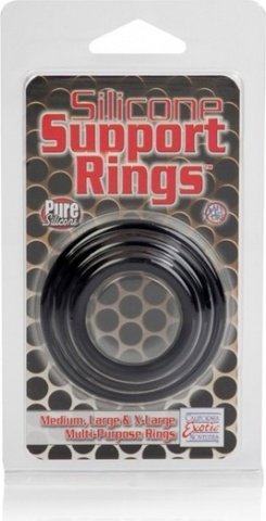 Silicone support rings black,  3, Silicone support rings black