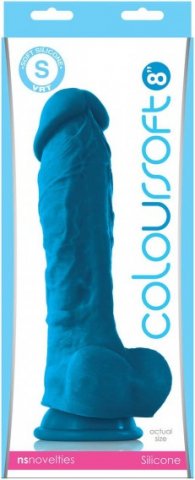 Coloursoft 8 soft dildo blue,  2, Coloursoft 8 soft dildo blue