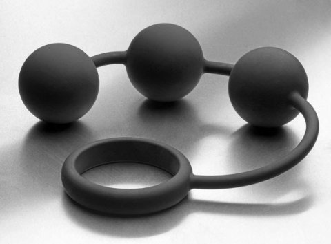  Silicone Cock Ring with 3 Weighted Balls,  ,  5,   Silicone Cock Ring with 3 Weighted Balls,  